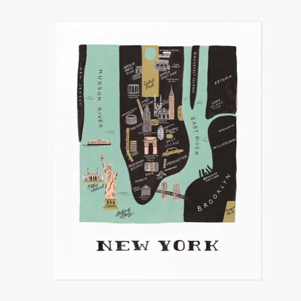 Rifle Paper Co. Manhattan Map Art Print